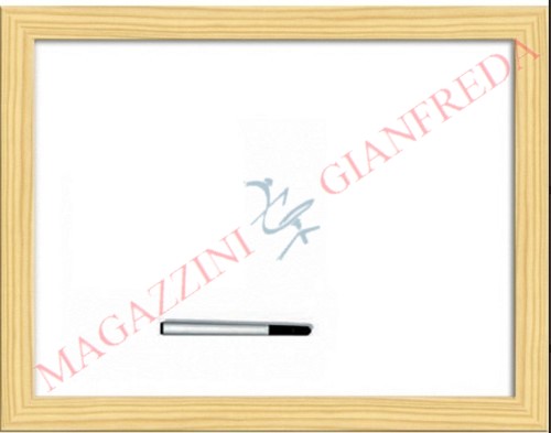 LAVAGNA BIANCA CON CORNICE IN LEGNO CM 40 X 30, PENNARELLO INCLUSO